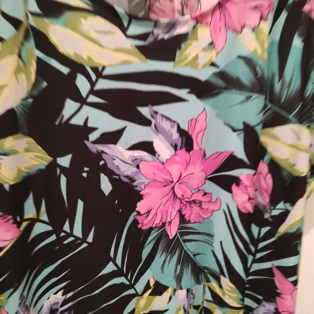 Attitudes by Renee Tropical Como Jersey Tank Long Ruffle Dress 2X‎ A353267 - Picture 3 of 6